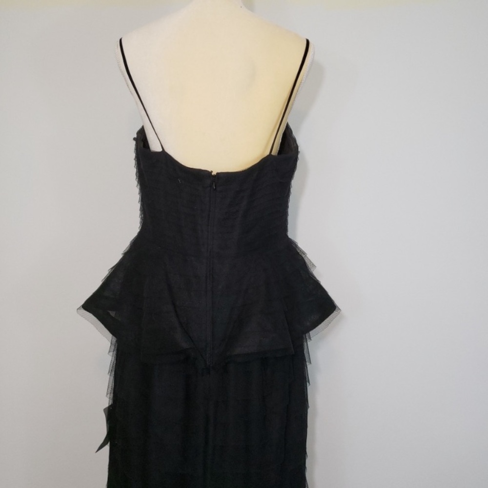 Adriana Papell strapless shutter tulle peplum long gown - Picture 10 of 12